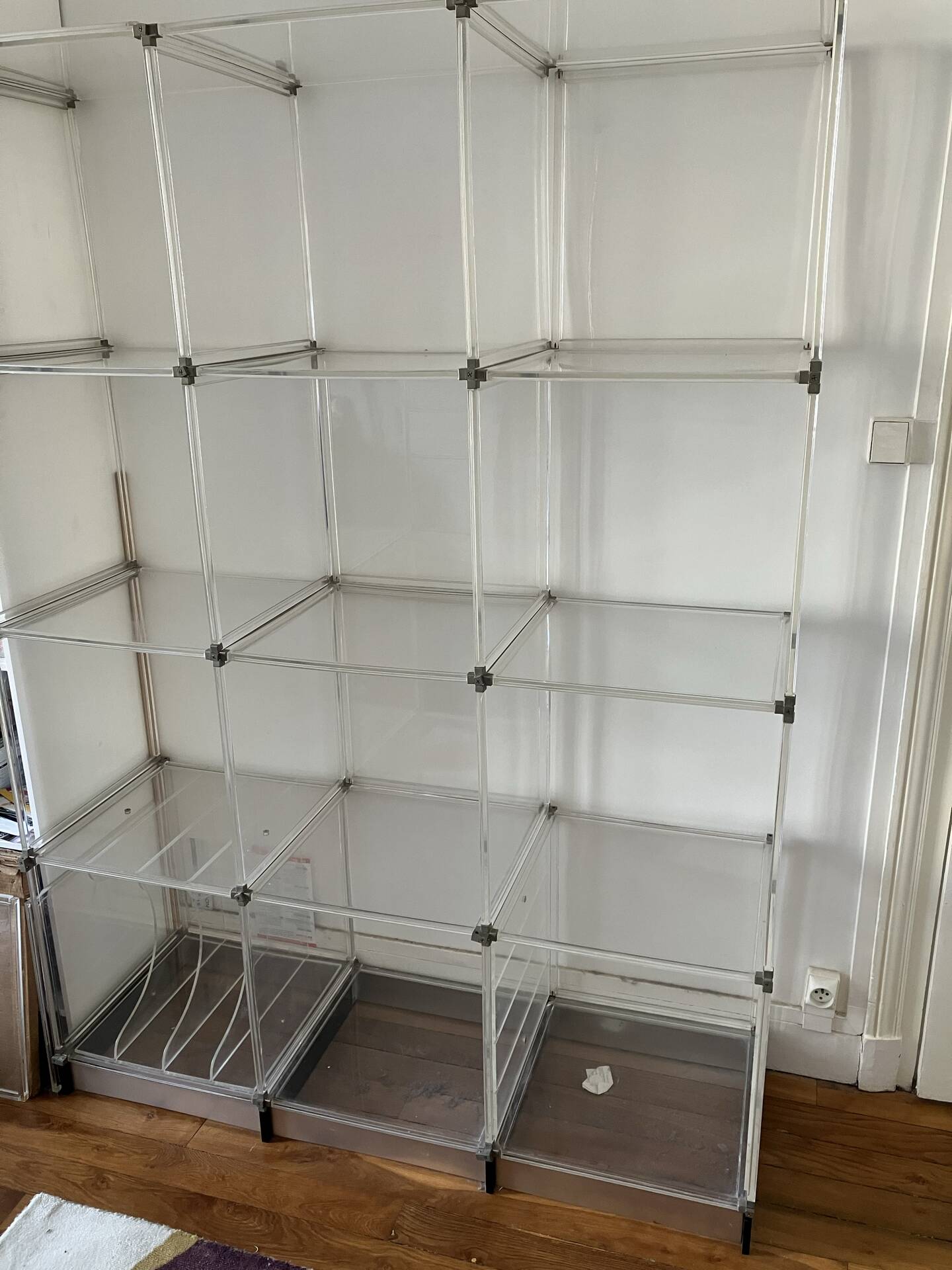 Étagère, bibliothèque en Plexiglas vintage