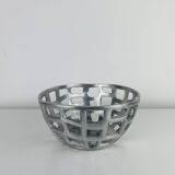Vintage Brutalist Aluminum Fruit Bowl