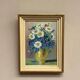 Mid-Century Oil on Panel “ Vase” by Sascher, Signed, Vintage & Framed 17 × 22cm
