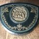 Old large leather jewelry box with a central medallion, XIX century, Napoleon III