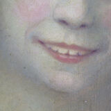 Antique signed painting portrait of a girl oil on canvas 1880 BM1N