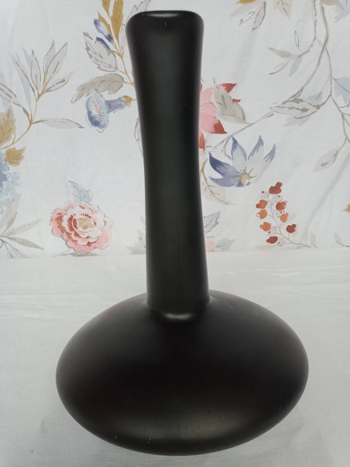 Black ceramic handle vase