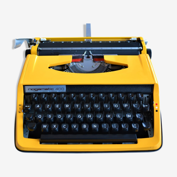 Machine à écrire Nogamatic 400 jaune by Brother, années 70 avec ruban encreur nefu