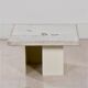 Petite table basse en marbre blanc par Paul Kingma, 1980s