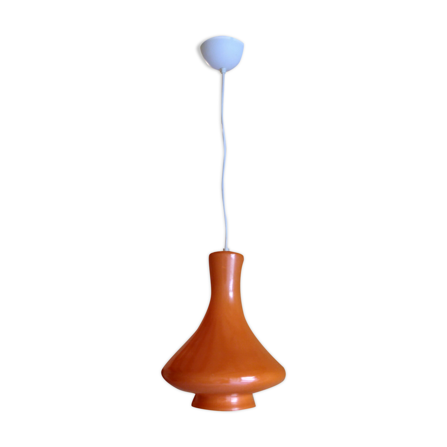 Orange opaline chandelier 1970