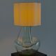Large vintage table lamp with sculptural glass base