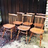 6 wooden Baumann bistro chairs