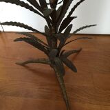 Vegetal leg table with glass top