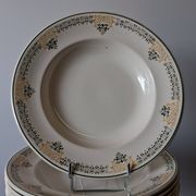 Set of 7 antique deep plates from Longwy, "Savigny" model, in good condition.