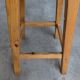 Vintage Wooden Bar Stool: Black Leather Seat, Mid-Century Bistro Style