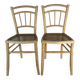 Paire de chaises cannées en bois clair