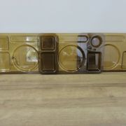 Set of 3 Guzzini trays, in smoked transparent ABS, 1970, Italy, vintage