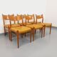 Set of 6 vintage teak Danish rope chairs Gessef Consorzio Sedie Friuli