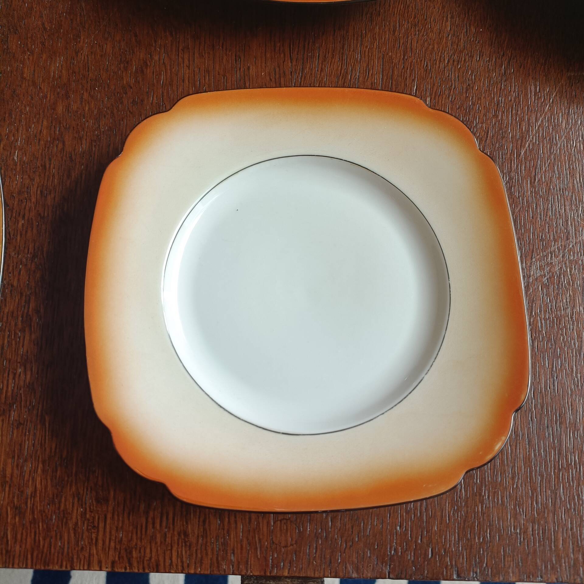 Orange porcelain dessert plates