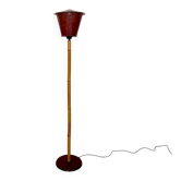 Italian mid-century floor lamp in bamboo & metal, 1950s