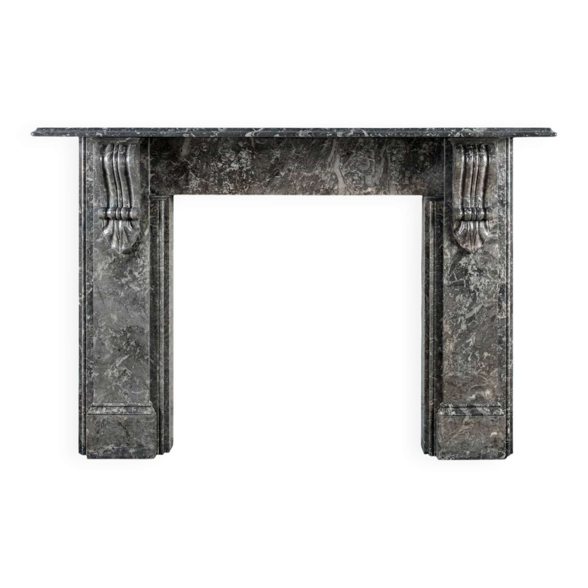Victorian grey St Anne marble corbel fireplace surround