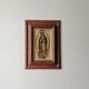 Religious painting the virgin painting on metal handcrafted wooden frame
