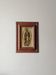 Religious tableau of the Virgin, painting on metal with a handcrafted wooden frame.