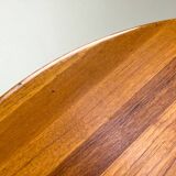 Table à manger ronde en teck danois avec rallonge, années 1970