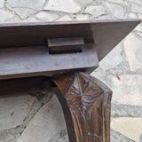 Brutalist coffee table in sculpted oak