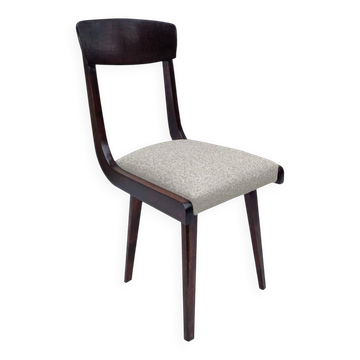 Mid Century Gazelle Chair Beige Velvet Dark Wood, Europe, 1960s