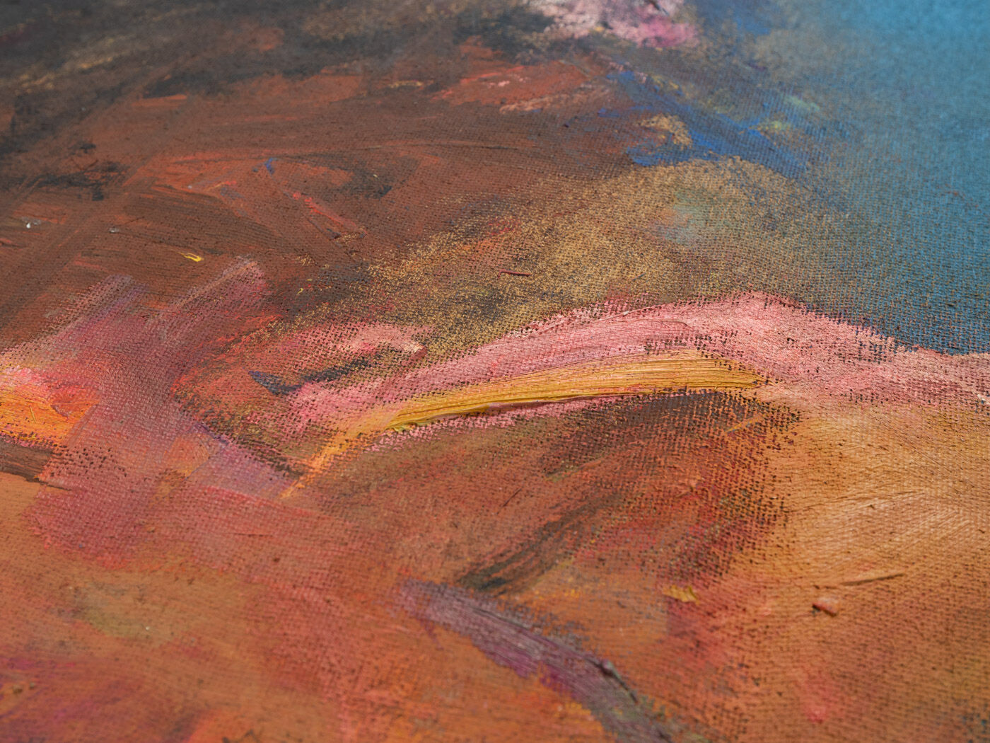 Abstract Composition, Oil on Plate, 73 x 73 cm