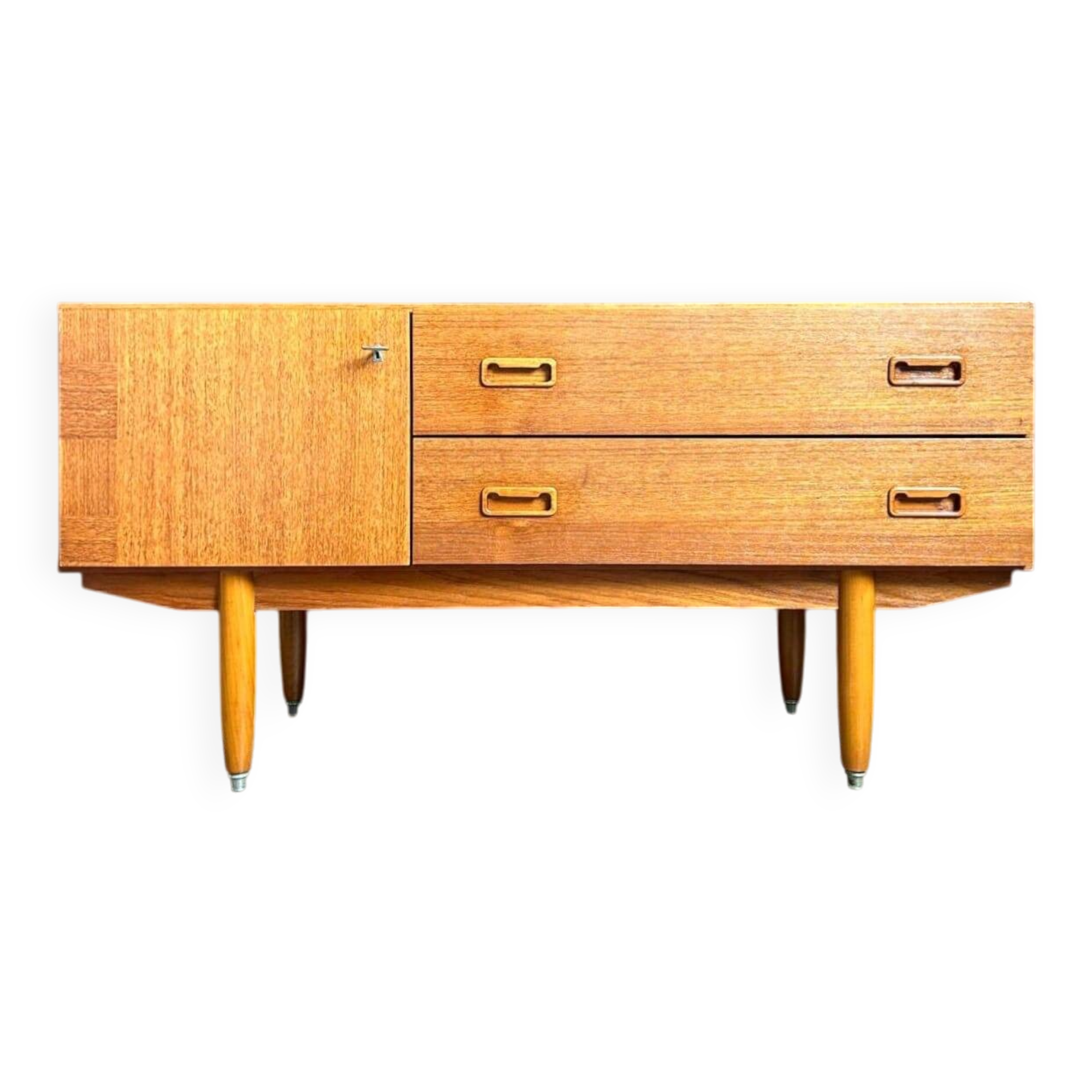 Vintage teak sideboard in Scandinavian design, antique TV stand