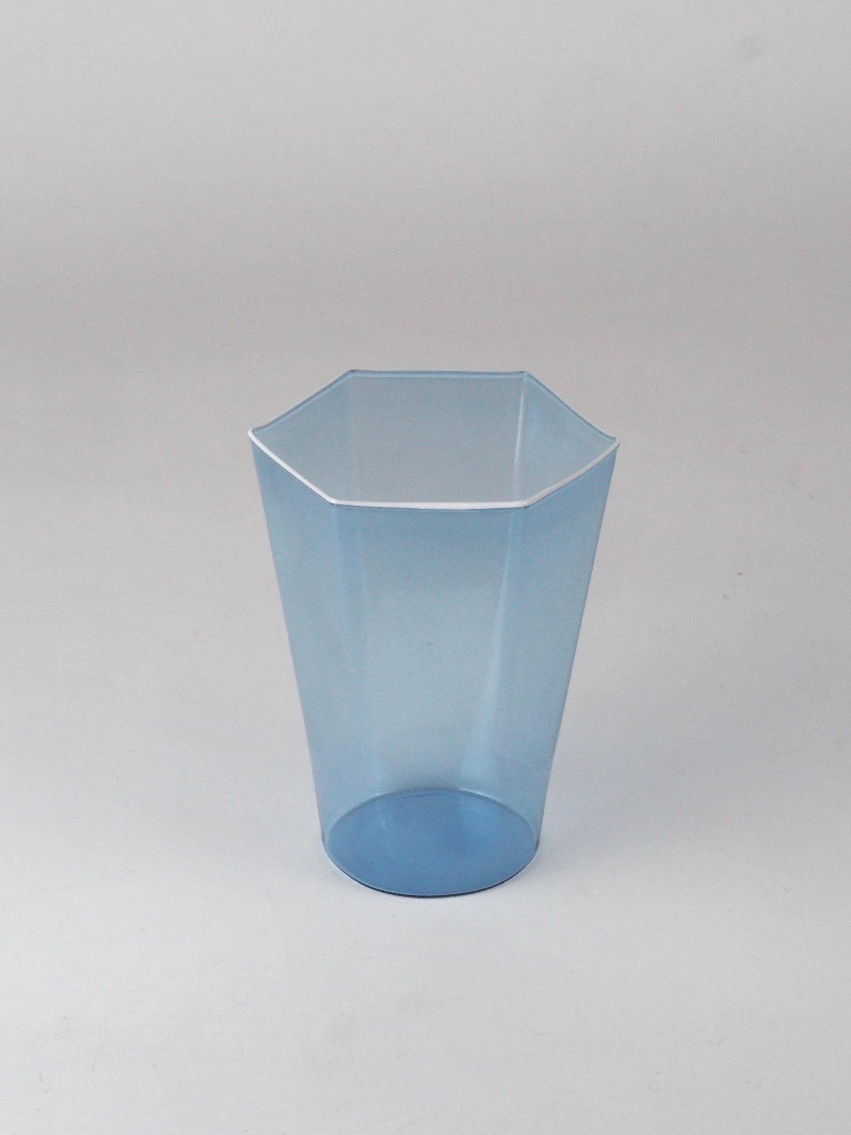 Set of six "Esagonali" glasses by Venini Murano, created by Carlo Scarpa.