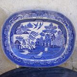 grand plat en ceramique anglaise ancienne motif japonisant