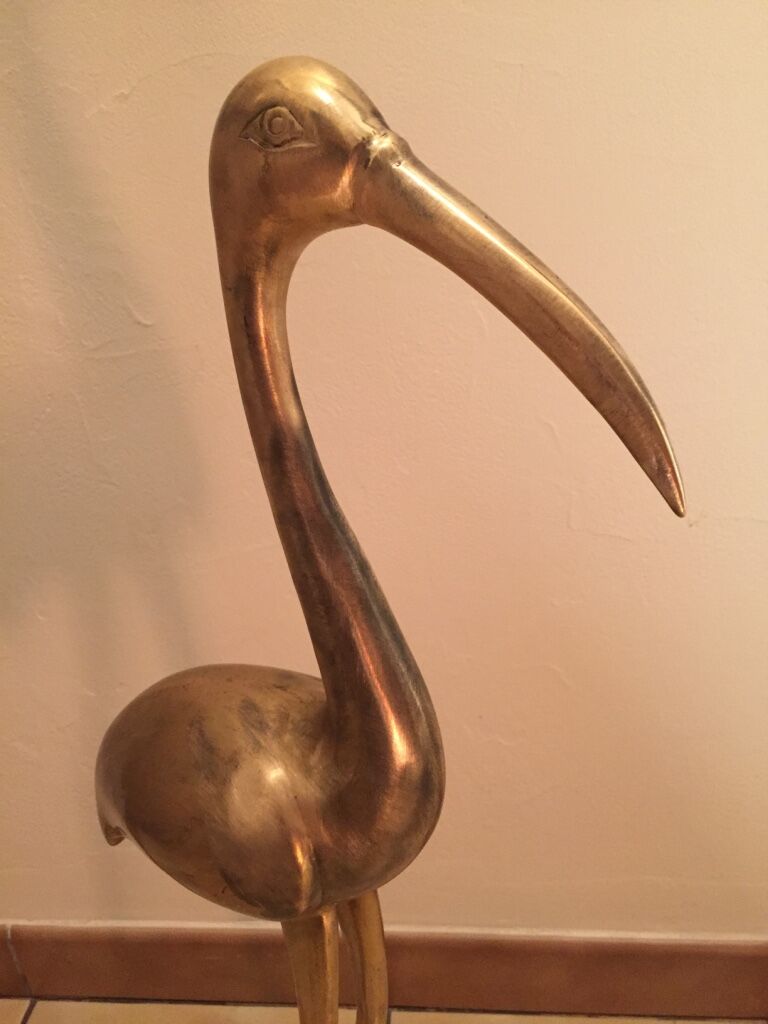 Ibis in brass 69cm vintage