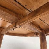 Round folding pine table mountain furniture