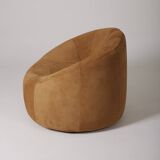 Pumpkin Pierre Paulin armchair in suede