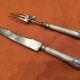 Exceptional cutting set with silver stag.