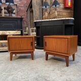 Pair of Scandinavian teak bedside tables