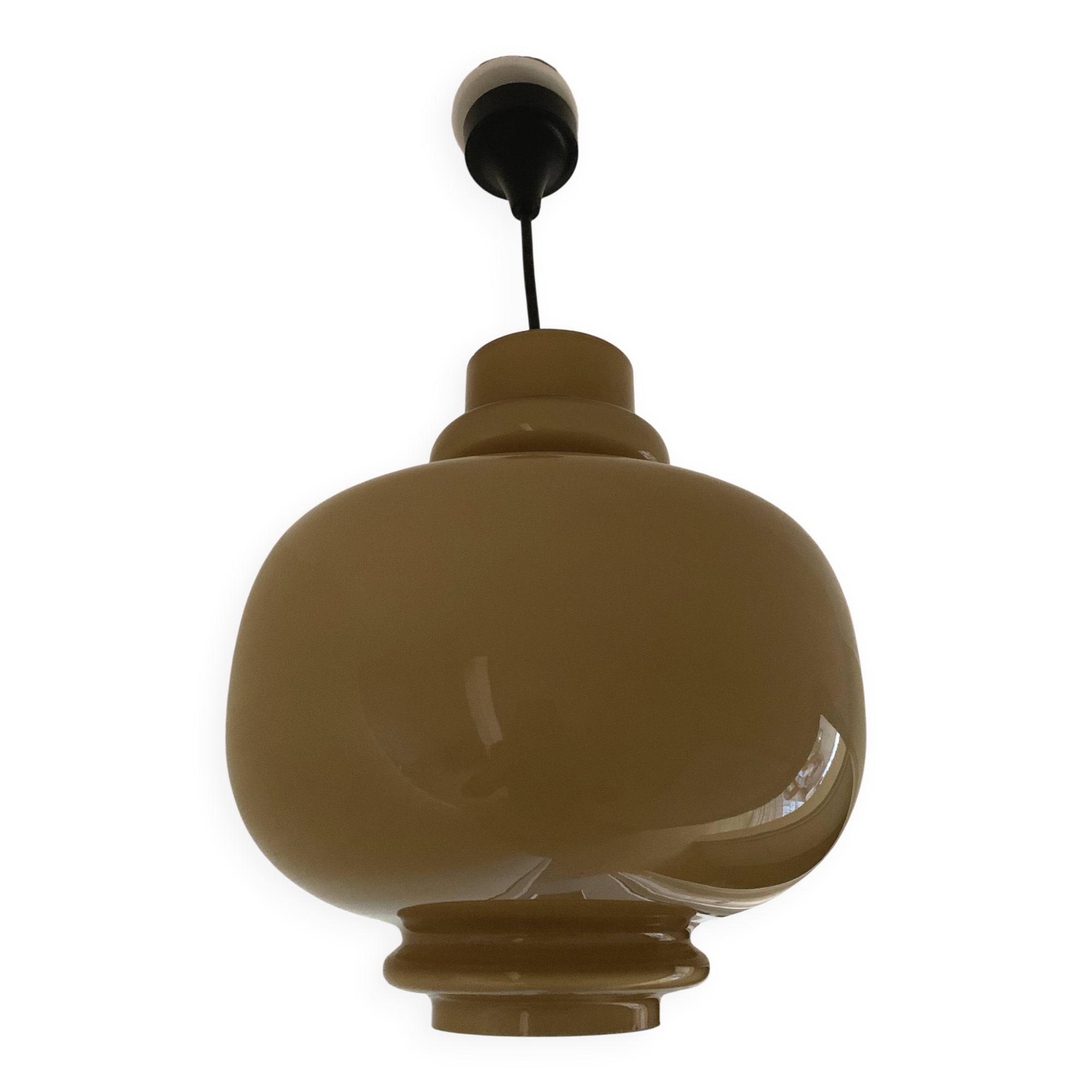 Oplight 75 pendant light vintage lamp in beige opaline by Hans-Agne Jakobsson