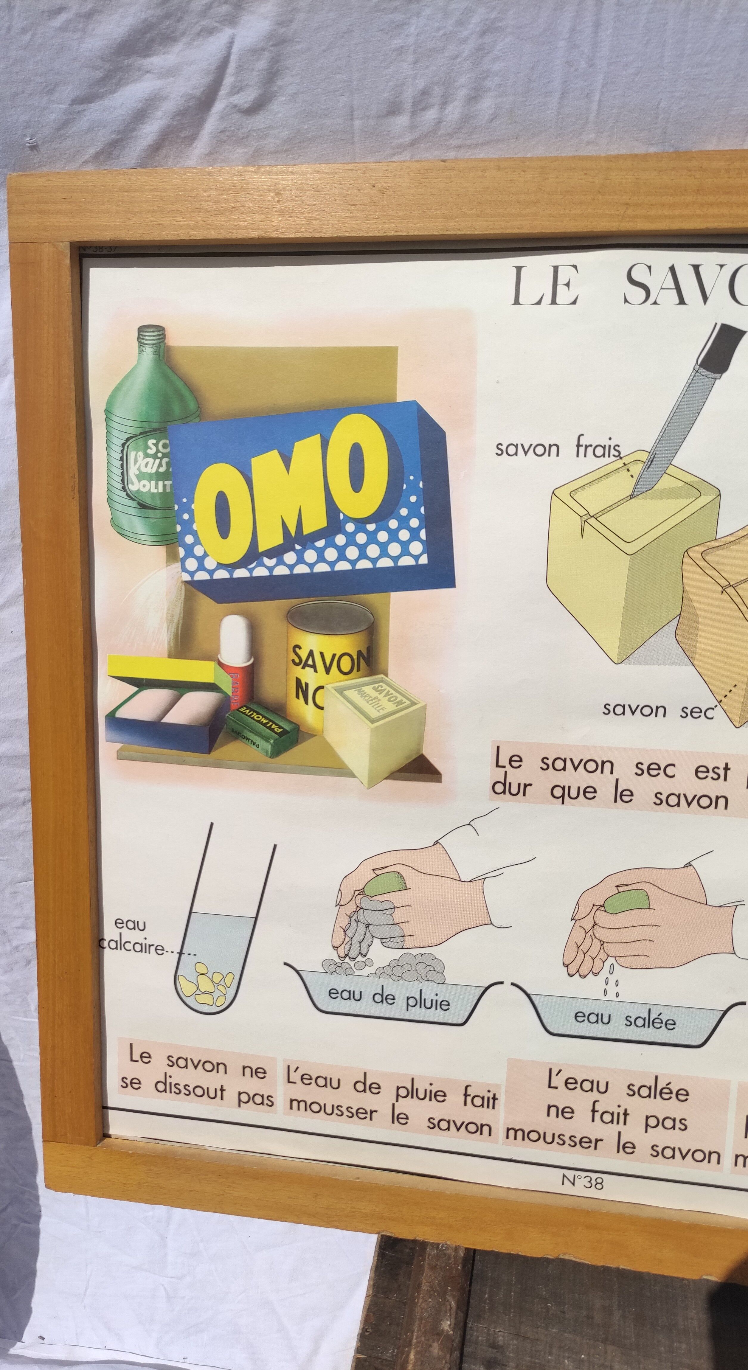 Educational and school poster Rossignol Montmorillon soap and glass