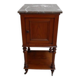 Table de chevet ancienne avec plateau en marbre
