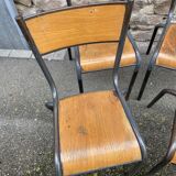 set of 4 industrial school chairs vintage school communities French School chairs Mullca