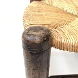 Oak and straw stool