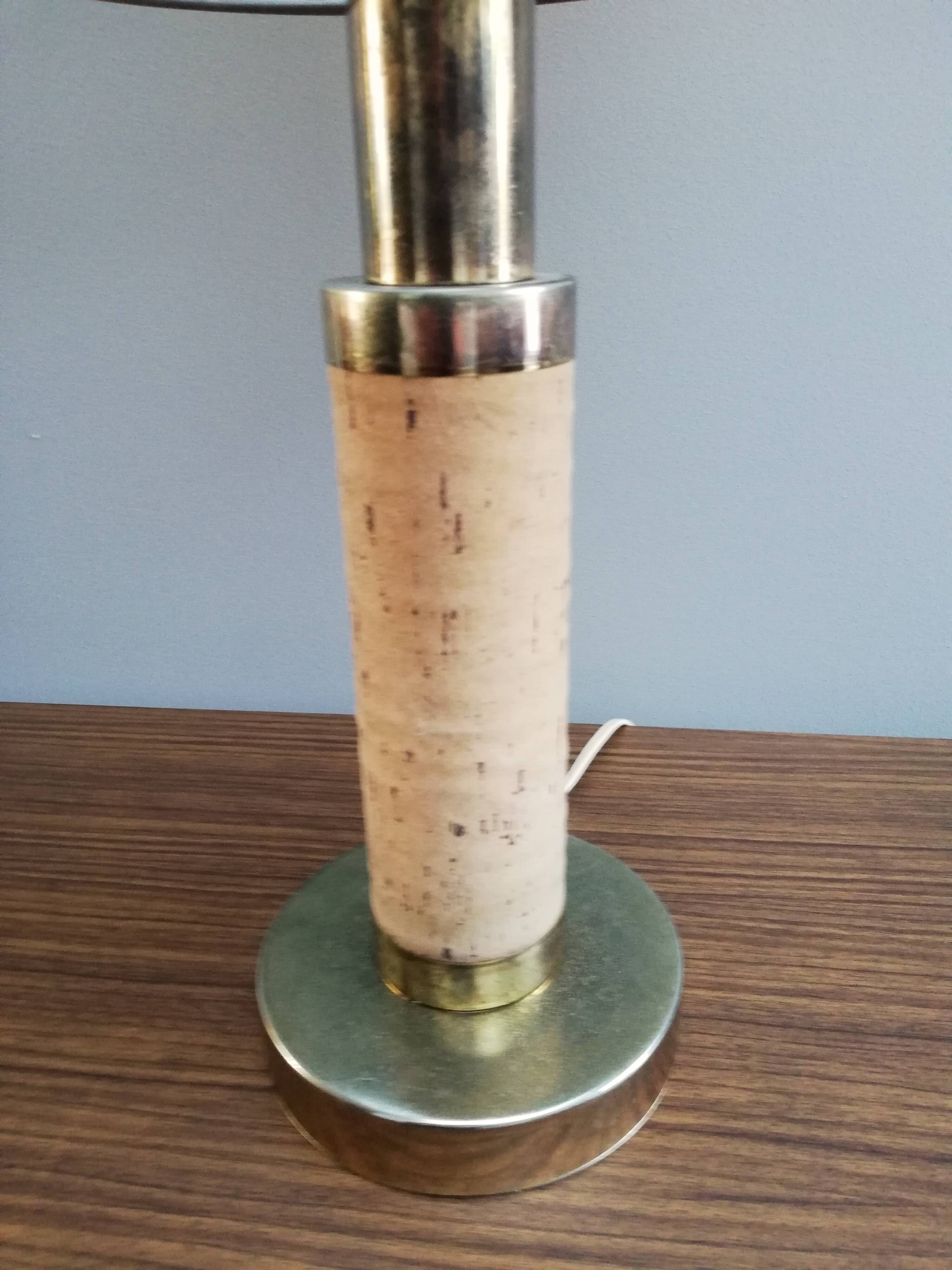 Table lamp decor gold metal Cork and vintage flighting 70