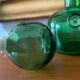 Carafe, decorative emerald green glass bottle Empoli - 1960s