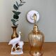 Vintage tulip angled wall light in amber glass