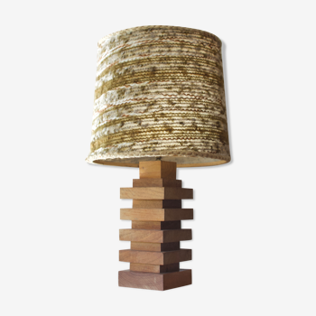 Scandinavian lamp in wood and wool