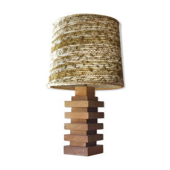 Scandinavian lamp in wood and wool