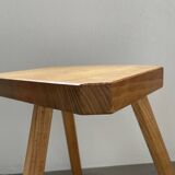 Set of 3 oak tripod stools