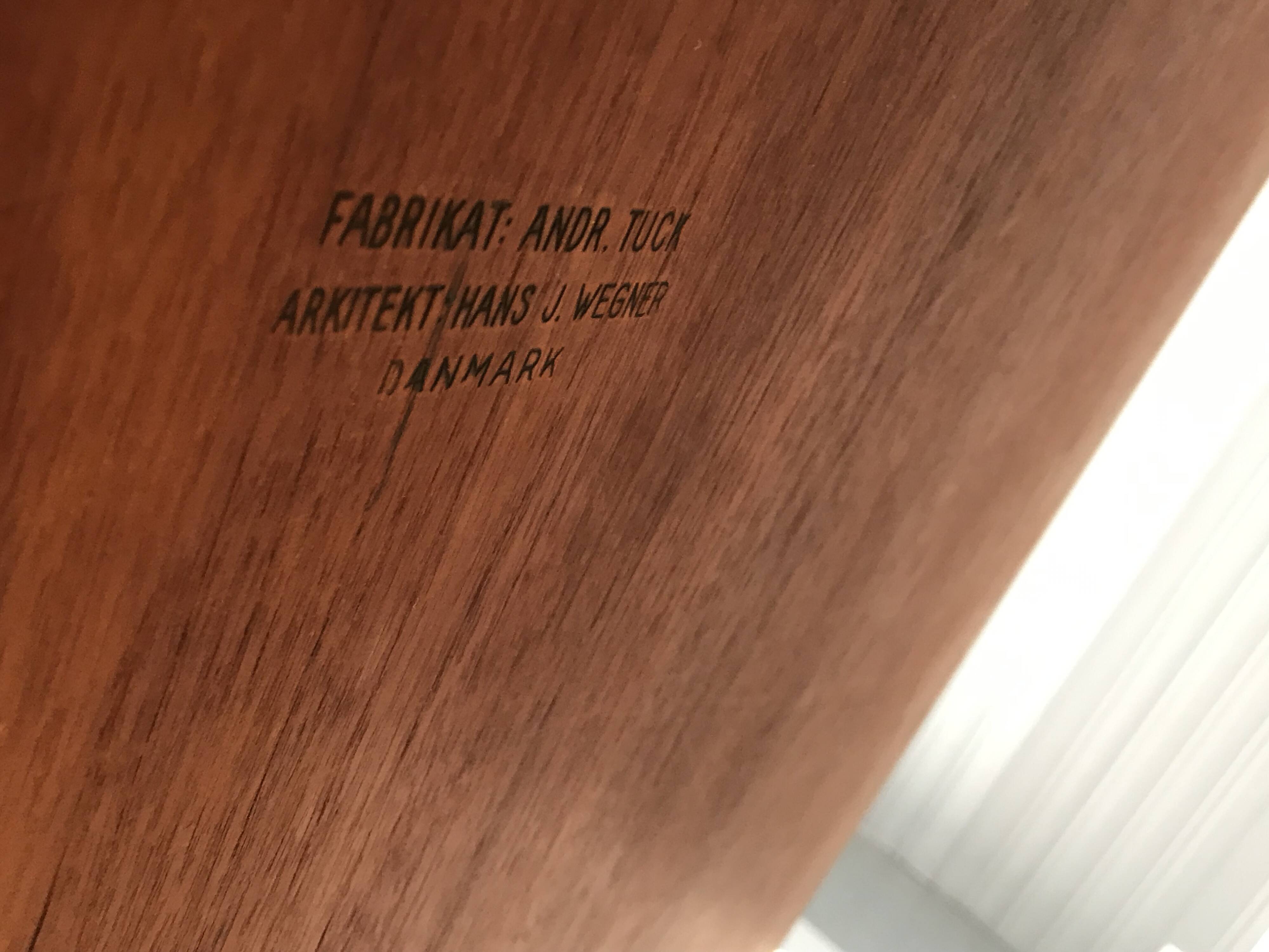 AT-303 Sawbuck oak dining table by Hans Wegner for Andreas Tuck 1950s