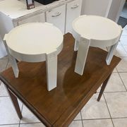 Paire de tables basse appoint chevet gigogne ronde Marc Held pour Prisunic