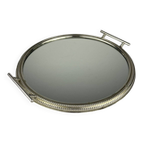 Vintage metal tray with mirror, Italy, 1970s