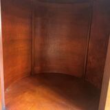 Drum side table in wood burl with door