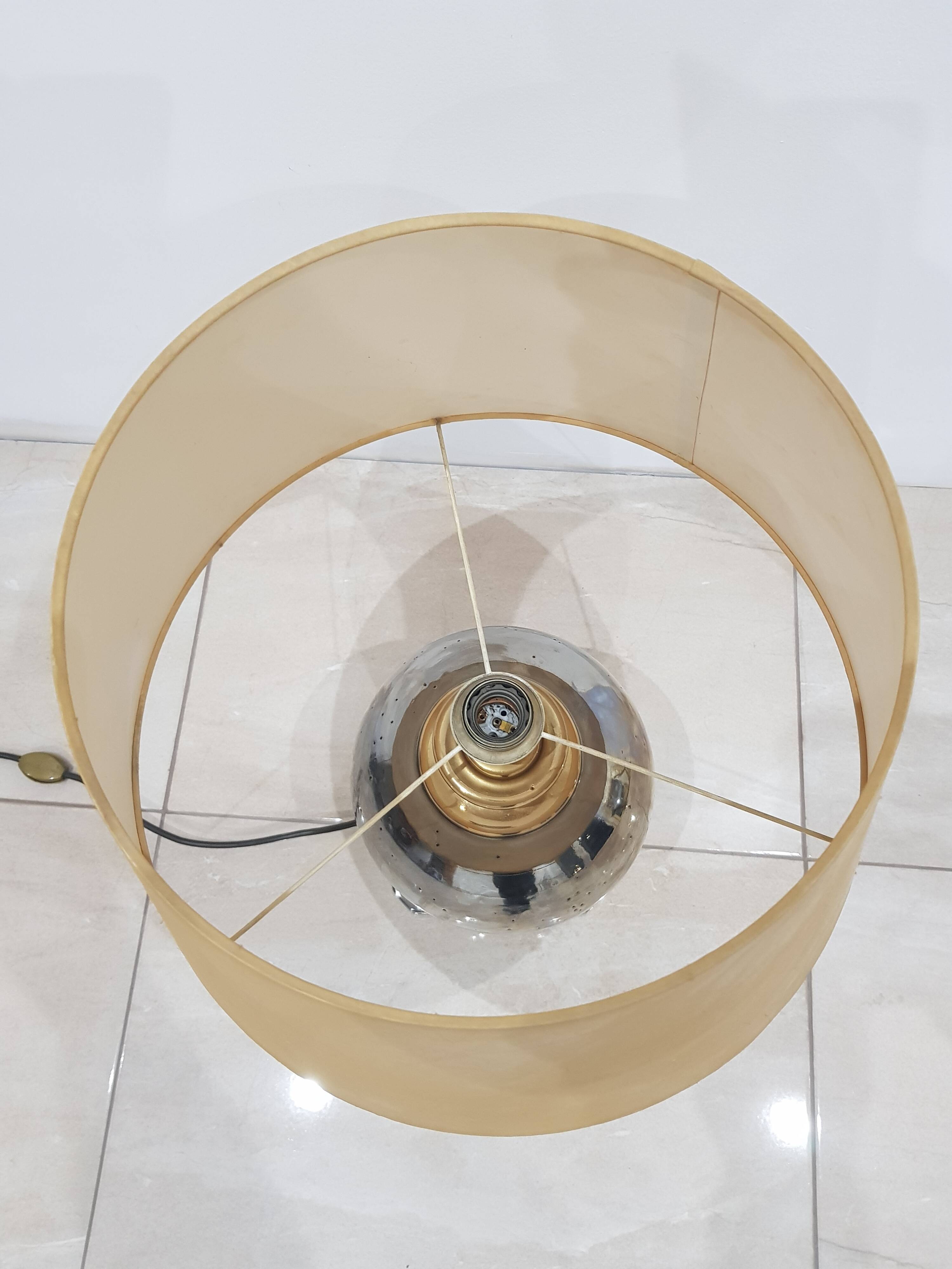 Silver-gold lamp, Italy, 1960s.